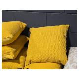 Lot of (4) 17" Modern Nubby Textured Covered Throw Pillow (yellow)