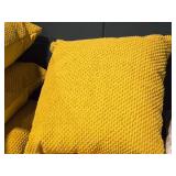 Lot of (5) 17" Modern Nubby Textured Covered Throw Pillow (yellow)