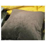 Lot of (3) 18" Velvet Covered Throw Pillow (brown)