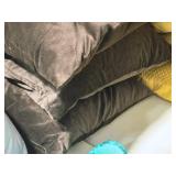 Lot of (3) 18" Velvet Covered Throw Pillow (brown)