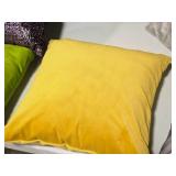 15" Velvet Covered Throw Pillow (mustard yellow)