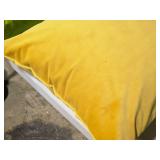 15" Velvet Covered Throw Pillow (mustard yellow)
