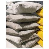 Lot of (6) 19" Covered Throw Pillows with Herringbone pattern (grey)