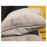 Lot of (6) 19" Covered Throw Pillows with Herringbone pattern (grey)