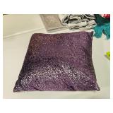 Eucior 14" Covered Throw Pillow Sparkly Finish (purple/silver)