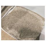 Lot of (3) 12" Beaded Finish Covered Throw Pillow by Pier 1 (silver) and (1)  Matching Pillow Cover