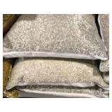 Lot of (3) 12" Beaded Finish Covered Throw Pillow by Pier 1 (silver)