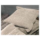 Lot of (5) 18" Courduroy Covered Throw Pillow (grey)