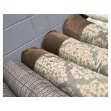 Lot of (3) Bolster Pillow with Floral pattern 51" x 9" (brown and grey)
