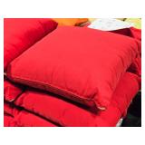 Lot of (4) 18" Polyester Covered Indoor/Outdoor Throw Pillow (solid red)