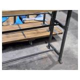Industrial style Wood Top / Metal Bar Table 71" x 25 1/2" x 43"