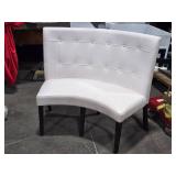 Curved Dining Banquette Upholstered Button Tufting 36" x 24" x 40" (white)