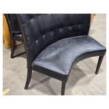 Curved Dining Banquette Upholstered Button Tufting 36" x 24" x 40" (black)