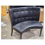Curved Dining Banquette Upholstered Button Tufting 36" x 24" x 40" (black)