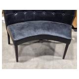 Curved Dining Banquette Upholstered Button Tufting 36" x 24" x 40" (black)