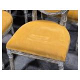 Lot of (2) Distressed Finish Wood Frame Oval Back Accent Chair - Manchester by Linon