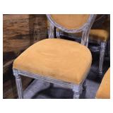 Lot of (2) Distressed Finish Wood Frame Oval Back Accent Chair - Manchester by Linon