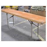 Lot of (5) Wood Top / Metal Frame Folding Tables by Brede 8