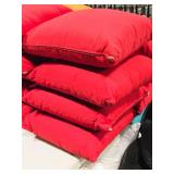 Lot of (4) 18" Polyester Covered Indoor/Outdoor Throw Pillow (solid red)