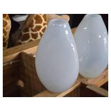 Lot of (2) Glass Table Vases by Holmegaard 6" x 12" (white opaline) (tear drop)