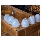 Lot of (6) Handblown Art Glass Table Vases by Holmegaard 4" x 4" (white) (rounded triangle)
