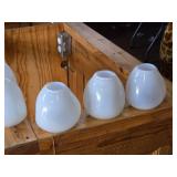 Lot of (6) Handblown Art Glass Table Vases by Holmegaard 4" x 4" (white) (rounded triangle)
