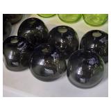 Lot of (6) Handblown Art Glass Table Vases by Holmegaard 4" x 4" (black) (rounded triangle)