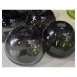 Lot of (6) Handblown Art Glass Table Vases by Holmegaard 4" x 4" (black) (rounded triangle)
