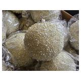 Lot of (11) 5" Beaded Ball Christmas Ornaments (white)