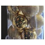 Lot of (3 Containers) 4" Christmas Ball Decorations (gold)