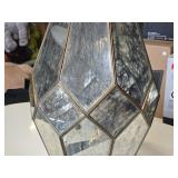 Geometric Mirrored Glass Lantern - Audrey Lantern by Accent Décor 12" x 19"