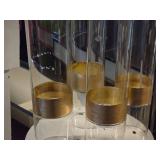 Lot of (4) Glass Cylinder Vase / Hurricane 4" x 14"