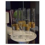Lot of (4) Glass Cylinder Vase / Hurricane 4" x 14"