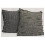 Gray Cable Knit Throw Pillows - Set of 2