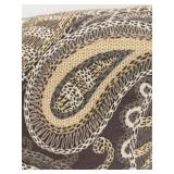 Two Throw Pillows - Paisley Pattern & Textured Weave, Taupe/Gray