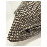 Two Throw Pillows - Paisley Pattern & Textured Weave, Taupe/Gray