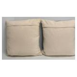 Surya Beige & Blue Striped Cotton Throw Pillows - Set of 2