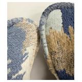 Geometric Throw Pillows - Navy, Tan, Ivory & Light Blue Pattern (Lot of 2) -Matches Lot 307