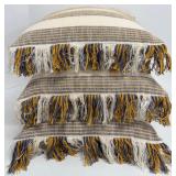 Creative Co-op Woven Striped Cotton Throw Pillows - Dual Tone Fringe (Lot of 3)