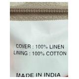 Villa Pillows - Geo Natural Linen Cover, 100% Cotton Lining (Lot of 2)