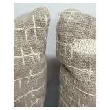 YKK Zipper Pillows - Taupe/Gray - Set of 3