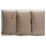 YKK Zipper Pillows - Taupe/Gray - Set of 3