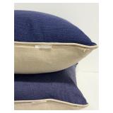 Villa Brand Home Navy Blue & Beige Throw Pillows - 2 Pack