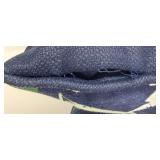 Navy Floral Throw Pillows - Set of 3 - Zippered Cushions