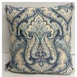 Navy Blue Throw Pillows - 3-Piece Set with Paisley Damask Print