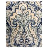 Navy Blue Throw Pillows - 3-Piece Set with Paisley Damask Print