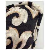 YKK Zipper Throw Pillows Set of 3 - Striped Rayon/Cotton, Damask & Crisscross