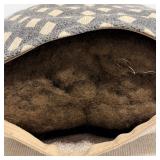 Pair of Decorative Throw Pillows - Beige & Charcoal Diamond Lattice Pattern