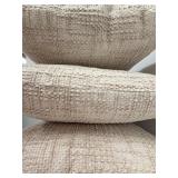 Beige Bouclé Throw Pillows - Set of 3