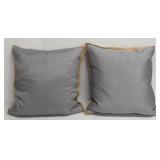 Gray Throw Pillows - 2-Pack With Jute Rope Trim